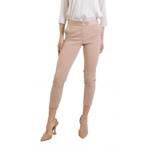 Pantaloni a sigaretta con banda effetto raso Imperial